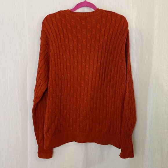 Golf Sweater Bobby Jones Rust Cable Knit Size Medium - Picture 6 of 6